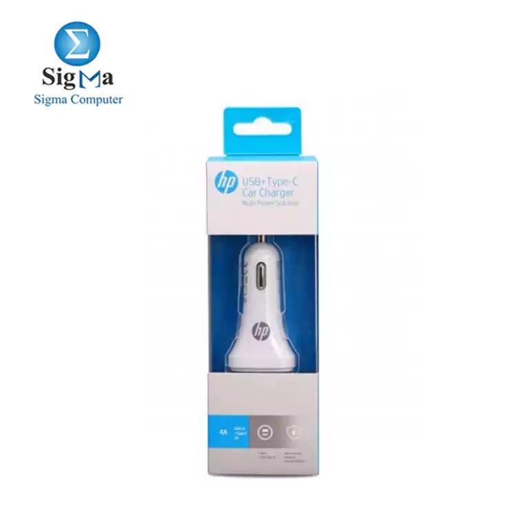 HP Car Charger USB-C & USB-A 4.0A WHITE - Main view