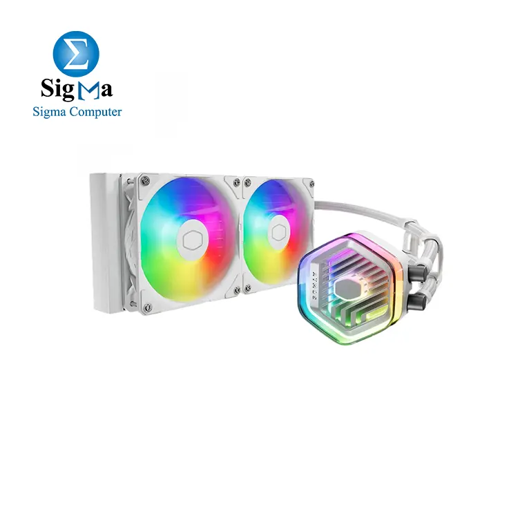Cooler Master MasterLiquid 240 Atmos ARGB 240mm Liquid Cooler – White - Main view