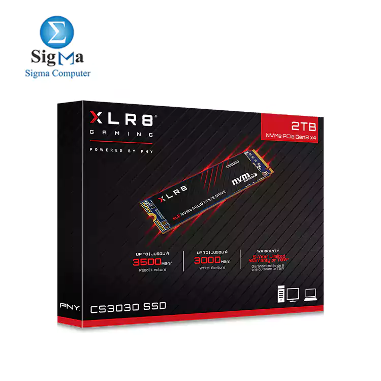 PNY XLR8 CS3030 2TB M.2 PCIe NVMe Gen3 x4 Internal Solid State Drive (SSD), Read up to 3500 mb-s& 3D Flash Memory&Dram Cache