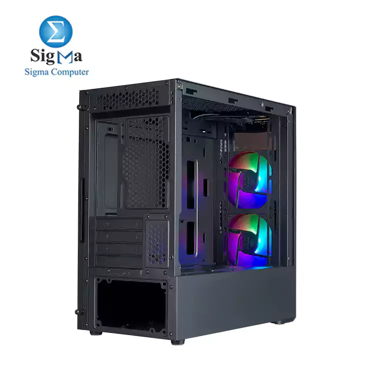 Cooler Master MasterBox MB320L ARGB Micro-ATX with Dual ARGB Fans DarkMirror Front Panel Mesh Front Intake Vents Tempered Glass Side Panel ARGB Lighting System with psu 600w