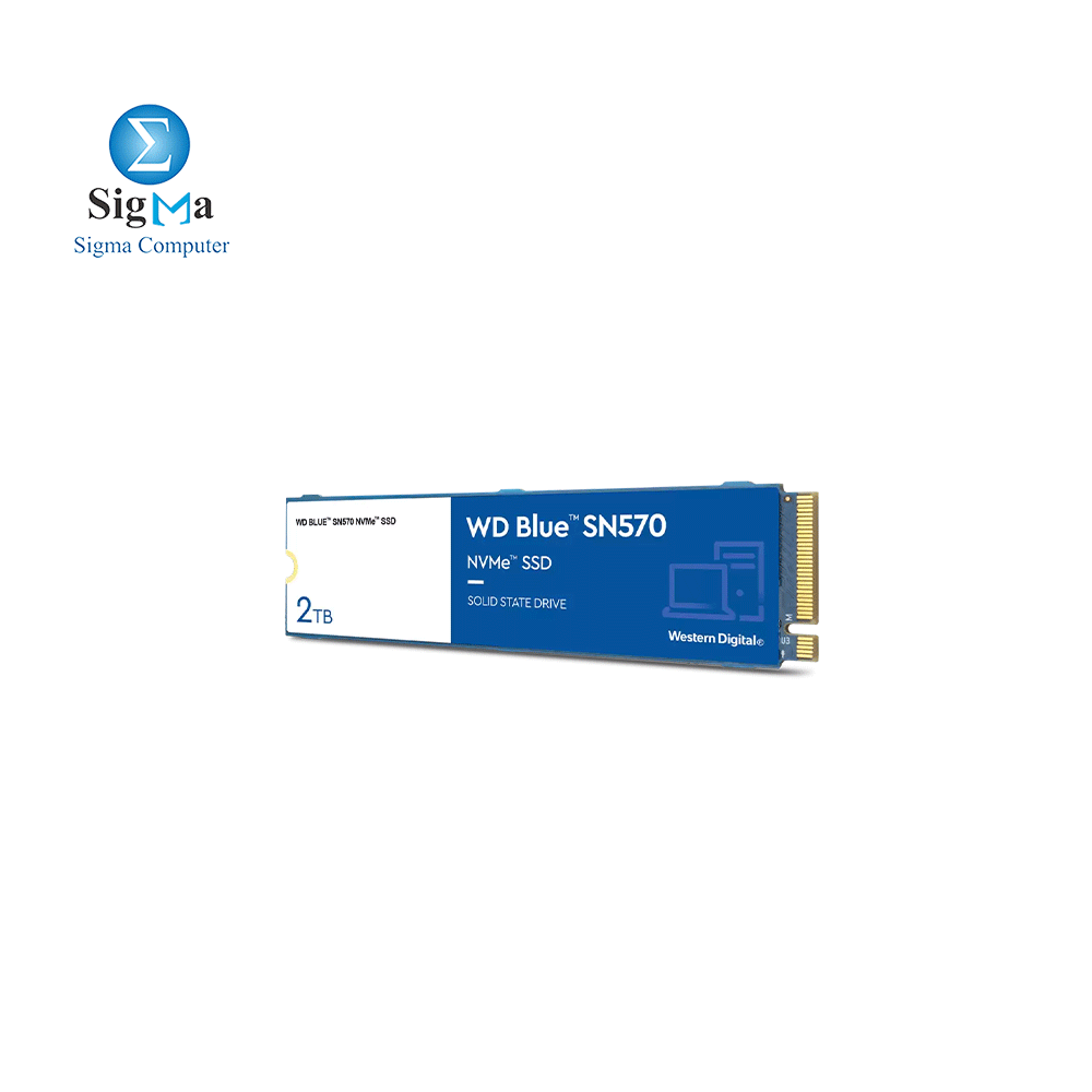 Western Digital 2TB WD Blue SN570 NVMe Internal Solid State Drive SSD - Gen3 x4 PCIe 8Gb/s, M.2 2280, Up to 3,500 MB/s - WDS200T3B0C.
