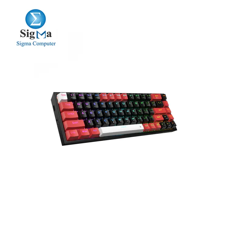 Redragon K631 PRO 65% 3-Mode Wireless RGB Gaming Keyboard, 68 Keys Hot-Swappable Compact Mechanical Keyboard w/Hot-Swap Free-Mod PCB Socket & Dedicated Arrow Keys, Quiet Red Linear Switch.