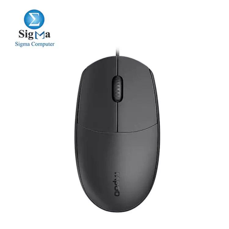 Rapoo N100 Wired Optical Mouse Black - Main view