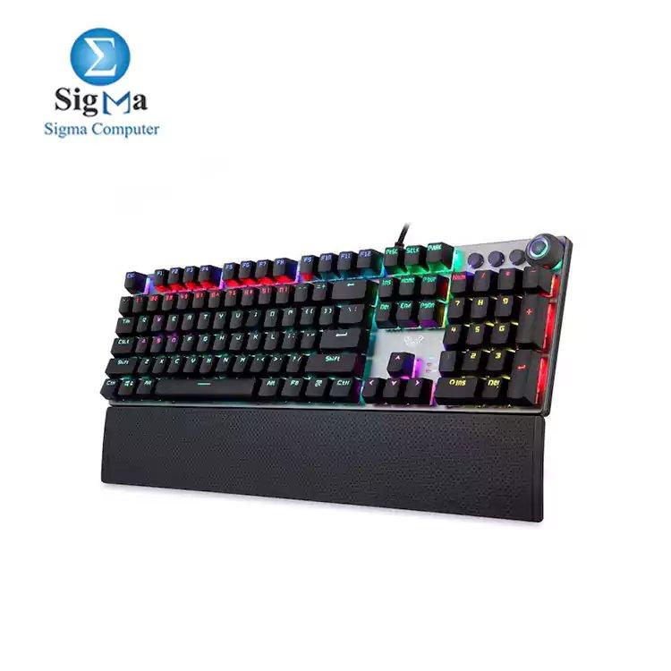 AULA F2088 Wired Mechanical Gaming Keyboard-BLUE SWITCH-black - Main view