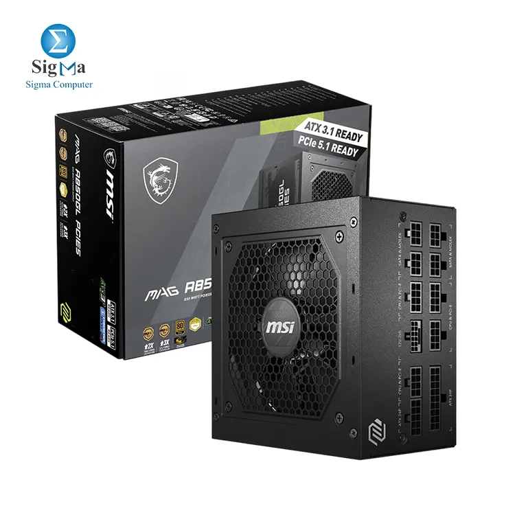 MSI MAG A850GL PCIe 5 & ATX 3.0 850W Full Modular 80 Plus Gold Gaming Power Supply - Main view