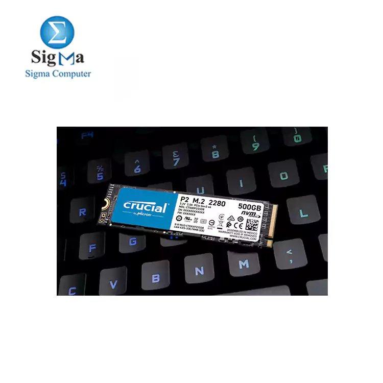 Crucial P2 500GB 3D NAND PCIe NVMe M.2 SSD - CRUCIAL | 1300 EGP