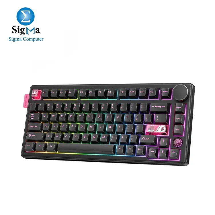 ONIKUMA MT706 Tri-Mode Gasket RGB Gaming Magnetic Mechanical Keyboard - Black - Main view