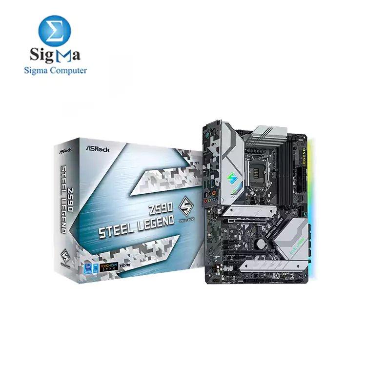 Asrock Z590 Steel Legend Intel DDR4 OC Motherboard - Main view