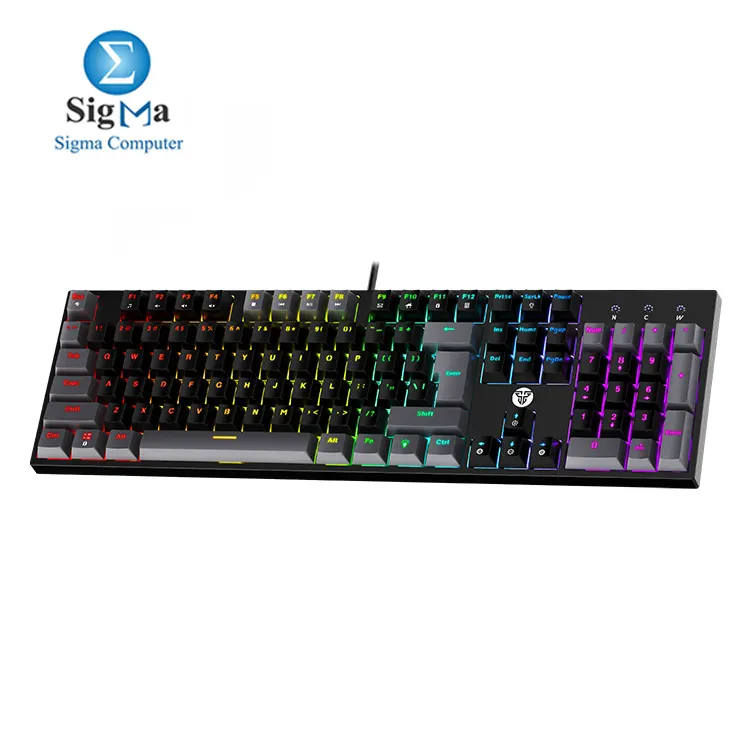 Fantech ATOM104 MK886v2 Black Full Size 104 Keys Blue Switches Double Injection Keycaps 13 RGB Modes 25-Key Anti-Ghosting Hot-Swappable Wired - Main view