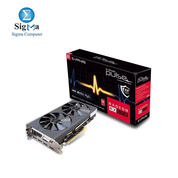 8GB Radeon Pulse RX 570 Graphics Card - Main view