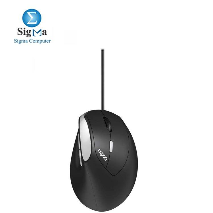 Rapoo EV200 Vertical Ergonomic Mouse - 1600 DPI - Black - Main view