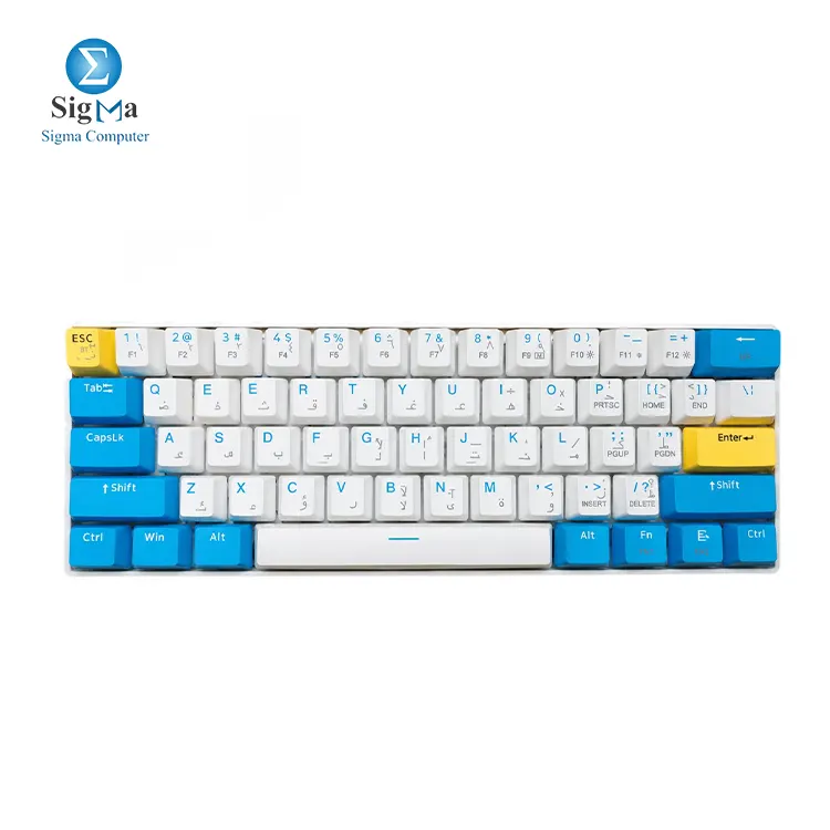 REDRAGON K530W Pro RGB Wireless Mechanical Gaming Keyboard Orange Switch ARABIC - White - Main view