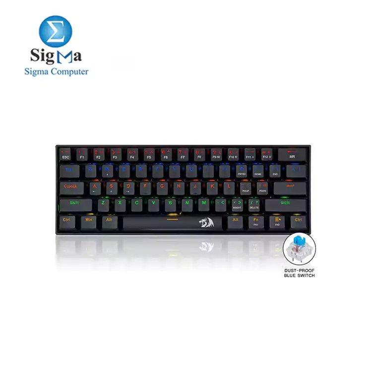 Redragon K606R Lakshmi Gaming Keyboard Blue Switch (Black) - Main view