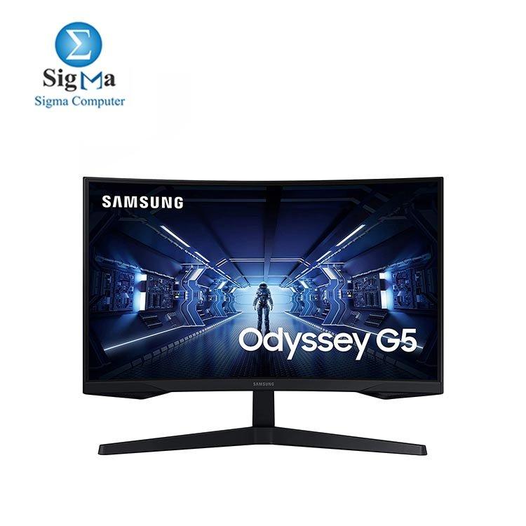 SAMSUNG 27-Inch Odyssey G5 Gaming Monitor with 1000R Curved Screen, 144Hz, 1ms, FreeSync Premium, QHD (LC27G55TQWNXZA), Black - Main view