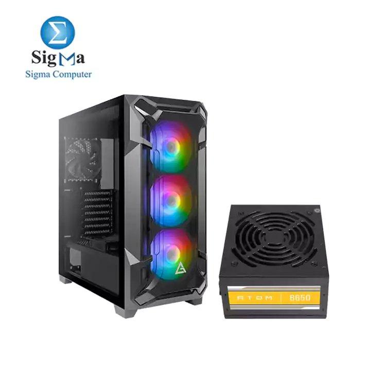 ANTEC CASE DF600 FLUX 5FAN(3x120M ARGB) (2x120M)+ ATOM POWER SUPPLY  B650 650W 80+ BRONZE - Main view