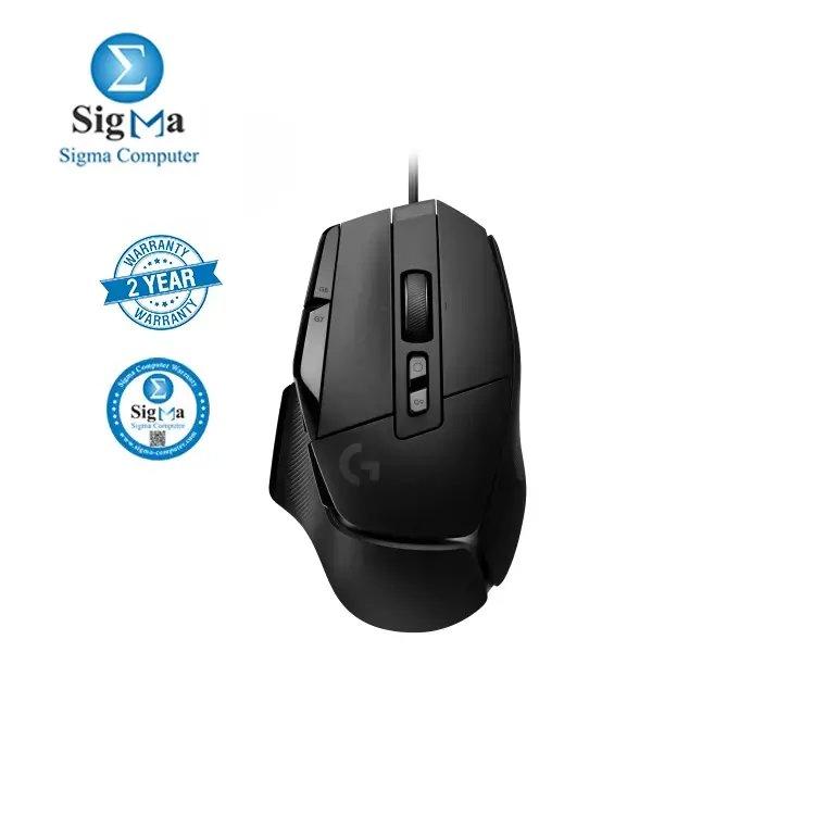 Logitech G502 X Gaming Mouse features a HERO 25K sensor (100-25,600 DPI), 13 programmable buttons, 5 onboard memory profiles, low-friction PTFE feet, and a 2-year warranty - Main view