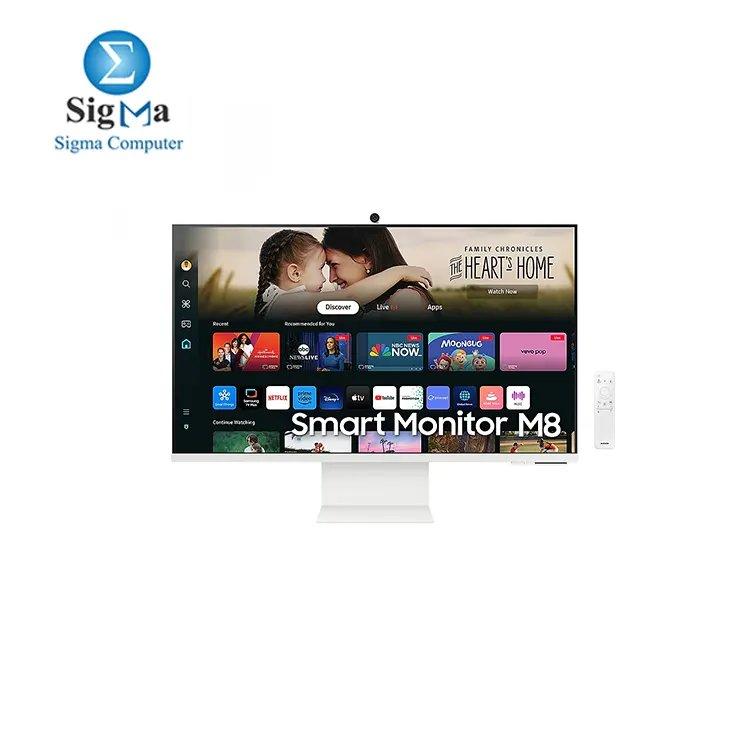 Samsung M80D LS32DM801UUXEN Smart Monitor, 32 Inch, 4K AI Upscaling, UHD, 60 Hz, 360 Audio Mode, Includes Webcam, Screen with Speakers and Height Adjustment, Smart TV Apps with Remote Control - Main view