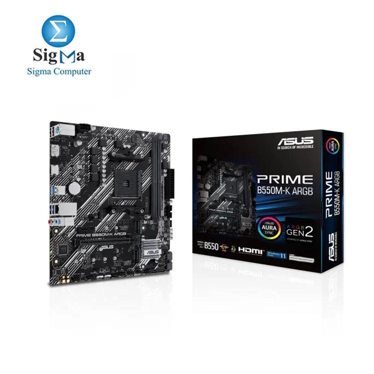 ASUS AMD PRIME B550M-K ARGB Socket AM4 Motherboard - Main view