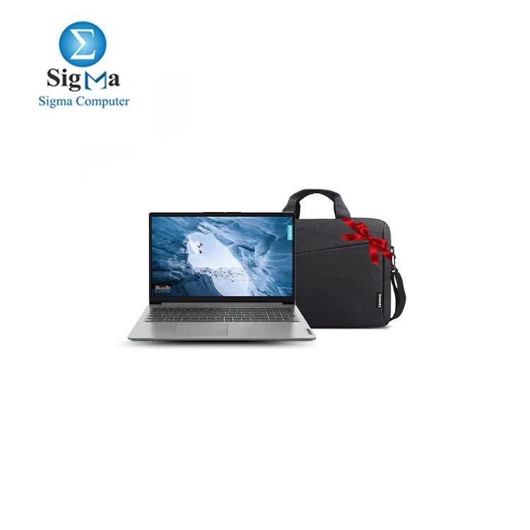 Lenovo IdeaPad 1 15IAU7 82QD00AVED Laptop, Intel Core I7-1255U, 512GB SSD, 8GB RAM, 15.6 Inch, FHD Display, Integrated Intel Iris Xe, Windows 11 - Abyss Blue with Laptop Shoulder Bag, Black - T210 - Main view