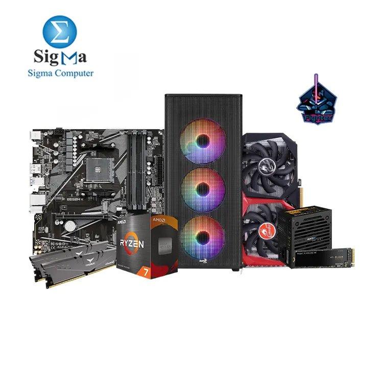 Fighter R7 5700 2060 SUPER 8GB -348- GIGABYTE B550M -  Ryzen 7 5700 - Vulcan Z 2X8GB 3200MHz DDR4 - Colorful RTX 2060 SUPER 8GB - Western Digital BLACK SN750 250GB - Aerocool Designer ARGB CASE VX PLUS 650 POWER SUPPLY - Main view
