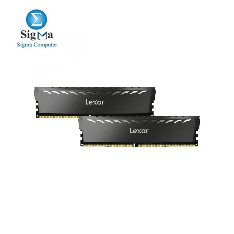 Lexar Thor DDR4 RAM 32GB Kit (16GB x 2) 3200 MHz, DRAM 288-Pin UDIMM Desktop Memory, XMP 2.0 High Performance Computer Memory, CL16-18-18-38, 1.35V (LD4BU016G-R3200GDXG) - Main view