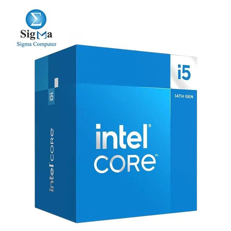 Intel Core i5-14400 (14th Gen Raptor Lake) – 10 cores/16 threads, 2.5GHz base/4.7GHz turbo, 9.5MB L2 & 20MB L3 cache, DDR4/DDR5 support up to 192GB, LGA1700, with UHD Graphics 730. - Main view