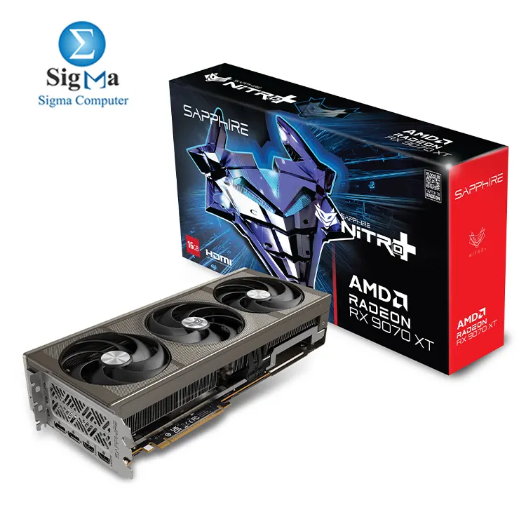 SAPPHIRE VGA NITRO+ AMD RADEON RX 9070 XT GAMING OC 16GB DUAL HDMI DUAL DP - Main view