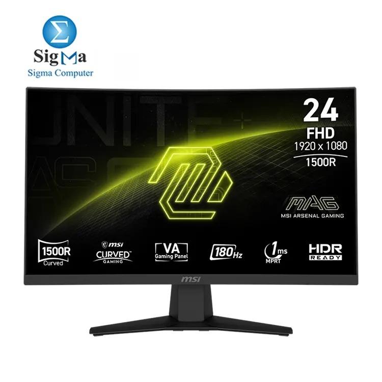MSI MAG 244C 23.6-Inch FHD 180Hz VA curved monitor 1ms MPRT Adaptive-Sync HDR Ready 250 nits 105 sRGB HDMI DP. - Main view