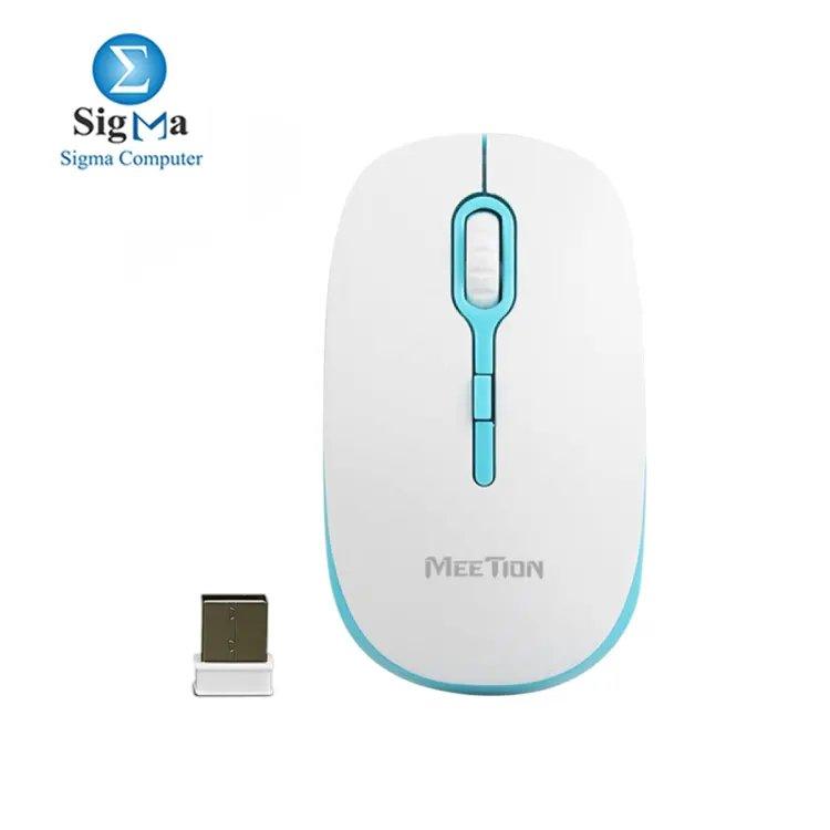 Meetion R547 White And Blue Wireless Optical Mouse -2.4Ghz - Main view