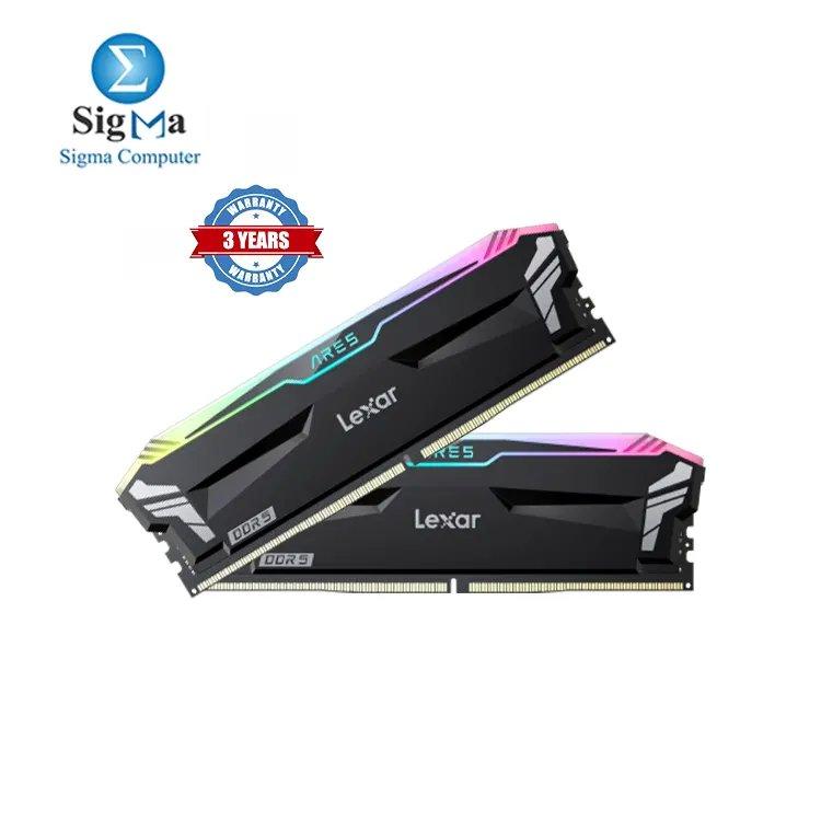 Lexar 32GB (2x16GB) ARES RGB DDR5 RAM 7200MT/s CL34 1.4V Desktop Memory - Intel XMP 3.0 & AMD EXPO Compatible, Black (LD5U16G72C34LA-RGD) - Main view