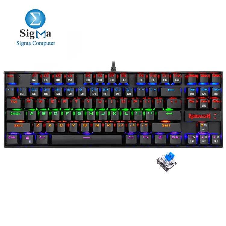 Redragon K552 KUMARA Blue Switch Rainbow LED Mechanical Gaming Keyboard – Arabic / English Layout - Main view