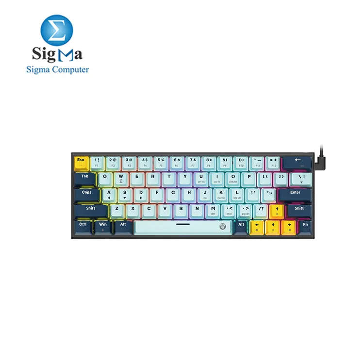 FANTECH MK874v2 ATOM63 Mechanical Keyboard Sky Blue Red Switch - Main view