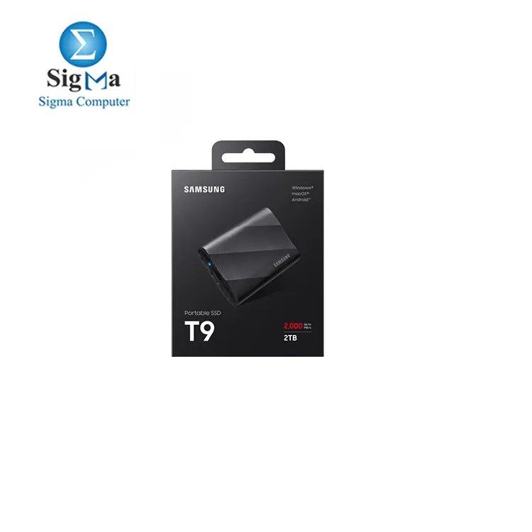 Samsung Portable SSD T9 2TB – Up to 2,000 MB/s, USB 3.2 Gen 2x2, drop-resistant (9.8 ft), AES 256-bit encryption, Windows/macOS/Android compatible, 3-year warranty - Main view