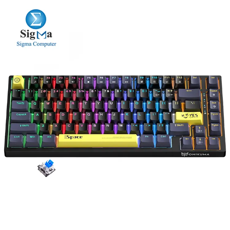 Onikuma G52 75% RGB BLUE Switches Gaming Mechanical Keyboard - Main view