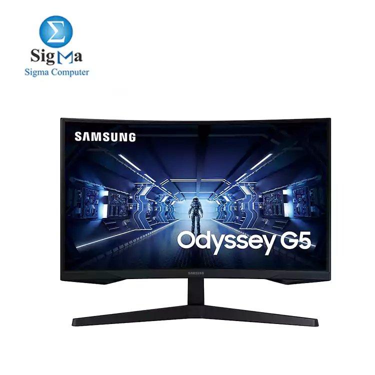 SAMSUNG 27 Inch Odyssey G5 Gaming Monitor with 1000R Curved Screen, 144Hz, 1ms, FreeSync Premium, 2K (LC27G55TQWMXZN) - Main view