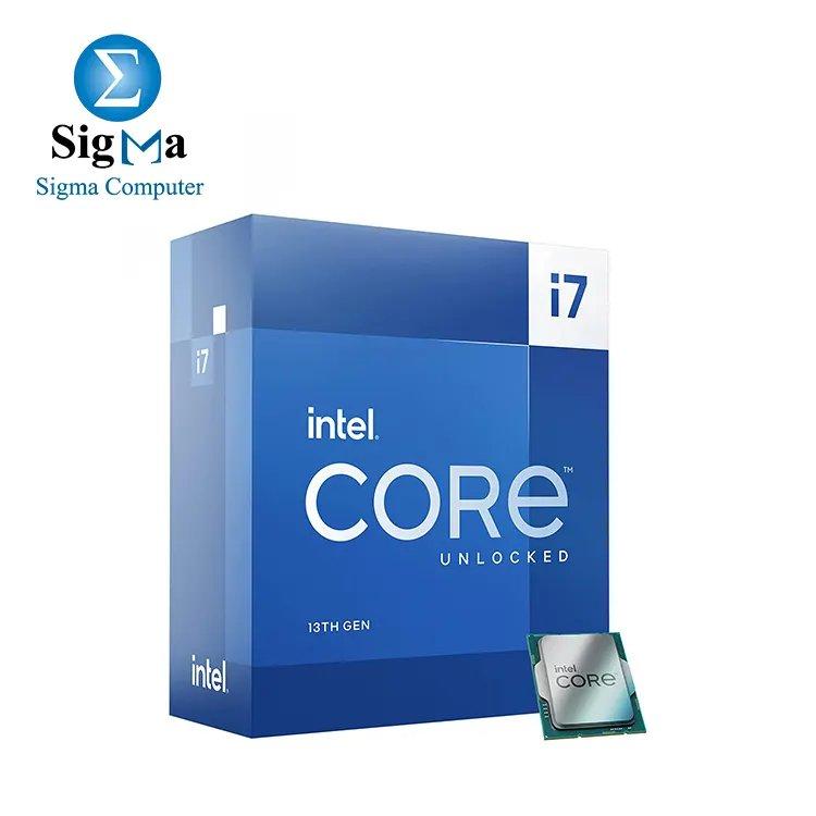 Intel Core i7-13700K 16 cores (8 P-cores + 8 E-cores), 24 threads, up to 5.4 GHz, 30 MB cache, supports up to 128 GB DDR5/DDR4 memory, Intel UHD Graphics 770, and PCIe 5.0/4.0. - Main view