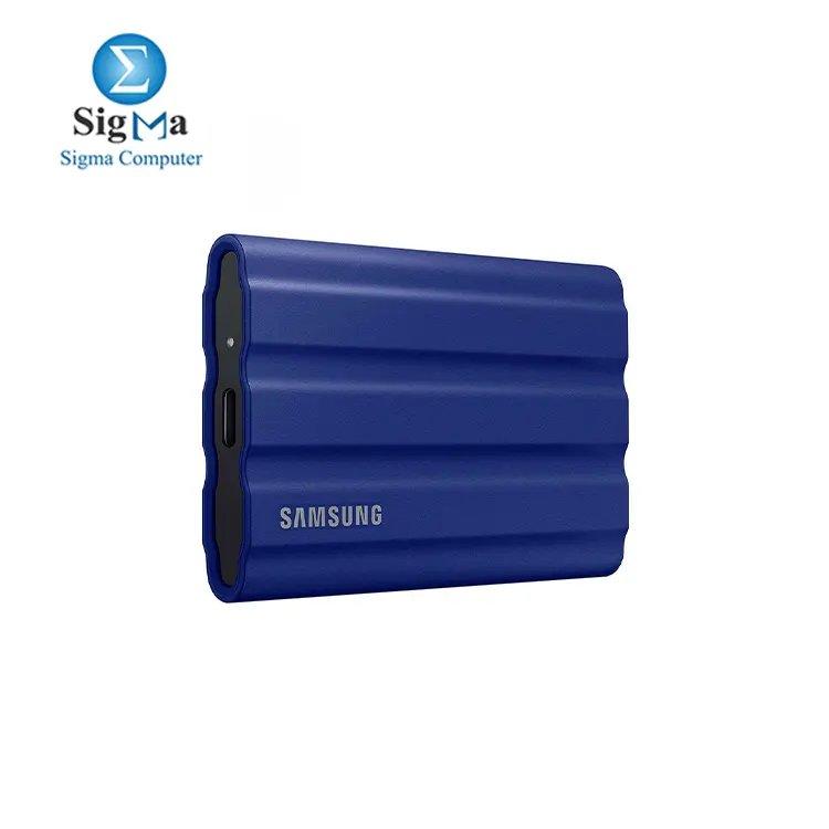 Samsung Portable SSD T7 Shield 1TB (Blue) – USB 3.2 Gen 2, up to 1,050MB/s read, 1,000MB/s write, AES 256-bit encryption, IP65 water/dust resistant, 3m drop resistance, 98g, 3-year warranty - Main view