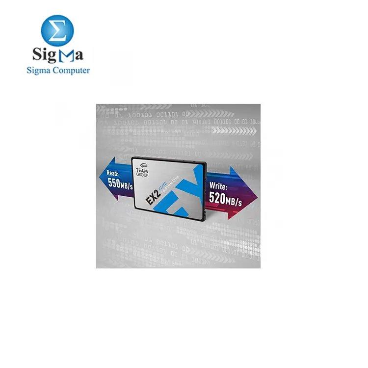 TEAMGROUP EX2 512GB 3D NAND TLC 2.5 Inch SATA III Internal Solid