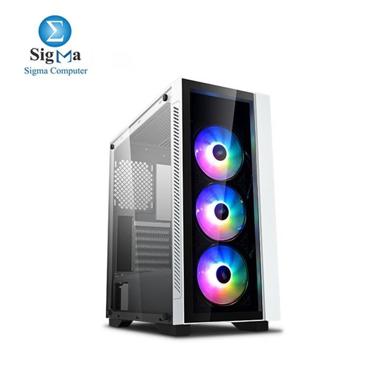 DEEPCOOL MATREXX 55 V3 ADD-RGB 3F WH PC case 3x120mm ADD-RGB Fans Pre-Installed -White Color - Main view