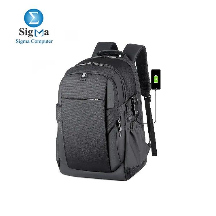 Rahala RAL2209 laptop backpack 15.6-Inch With USB Charging Black - Main view