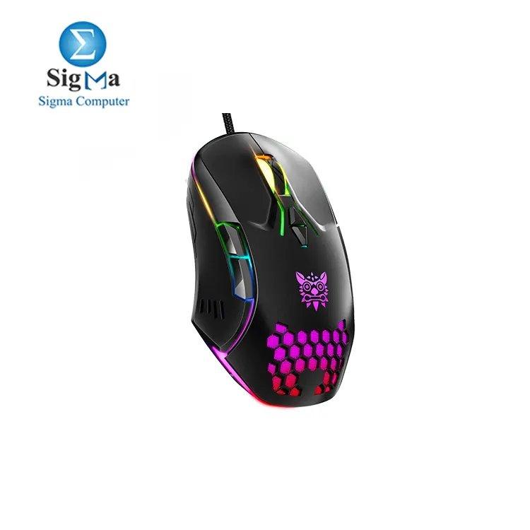 ONIKUMA CW902 Wired gaming mouse with 3600 DPI, RGB lighting, 7 programmable buttons, ergonomic lightweight design, and high-precision optical sensor. - Main view