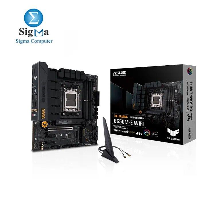 ASUS TUF GAMING B650M-E WIFI: micro-ATX, AMD B650, AM5, DDR5 192GB (7600+ OC), PCIe 4.0 x16, M.2 PCIe 5.0/4.0, 2.5Gb LAN, Wi-Fi 6, USB 3.2 Gen 2, HDMI 2.1, DP 1.4 - Main view