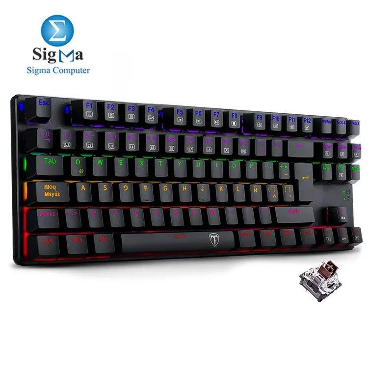 T-DAGGER Bora T-TGK313 Brown Switch RAINBOW LED Mechanical Gaming Keyboard - Main view