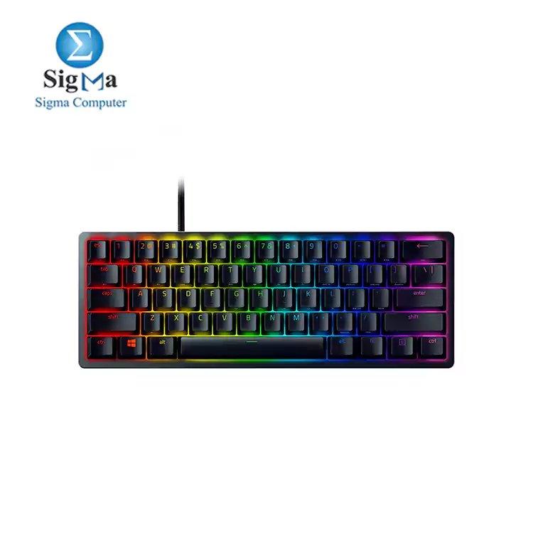 Razer Huntsman Mini 60% Gaming Keyboard, Fastest Keyboard Switches Ever, Clicky Purple Optical Switches, Chroma RGB Lighting, PBT Keycaps, Onboard Memory | RZ03-03390100-R3M1 - Main view