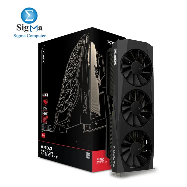 XFX Quicksilver RX9070XT Black 16G OC DDR6 (TRIPLE FAN)(RX-97TQICKB9) - Main view