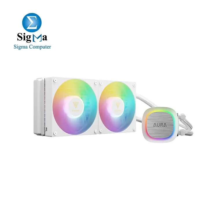 GAMDIAS AURA GL240 RGB Liquid CPU Cooler-WHITE - Main view