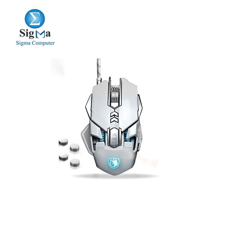 Sades Spirit Blade Mechanical RGB Gaming Mouse - 3200 DPI - White - Main view