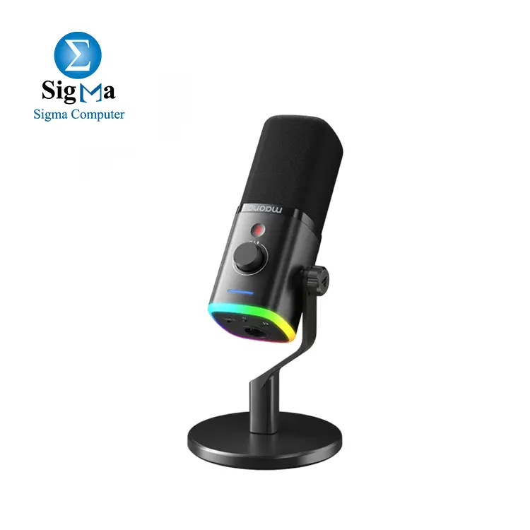 Maono PD100X-RGB USB/XLR Dynamic Microphone Gaming Desktop Stand | Black - Main view