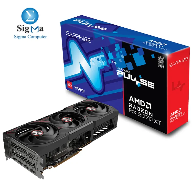SAPPHIRE PULSE AMD RADEON RX 9070 XT GAMING 16GB DUAL HDMI DUAL DP - Main view