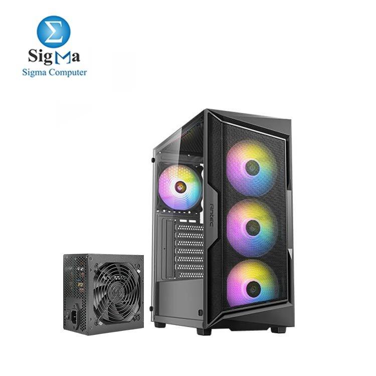 Antec AX61 Elite Mid Tower Case 4x120mm ARGB Fans + Antec Atom V650 PSU - Main view